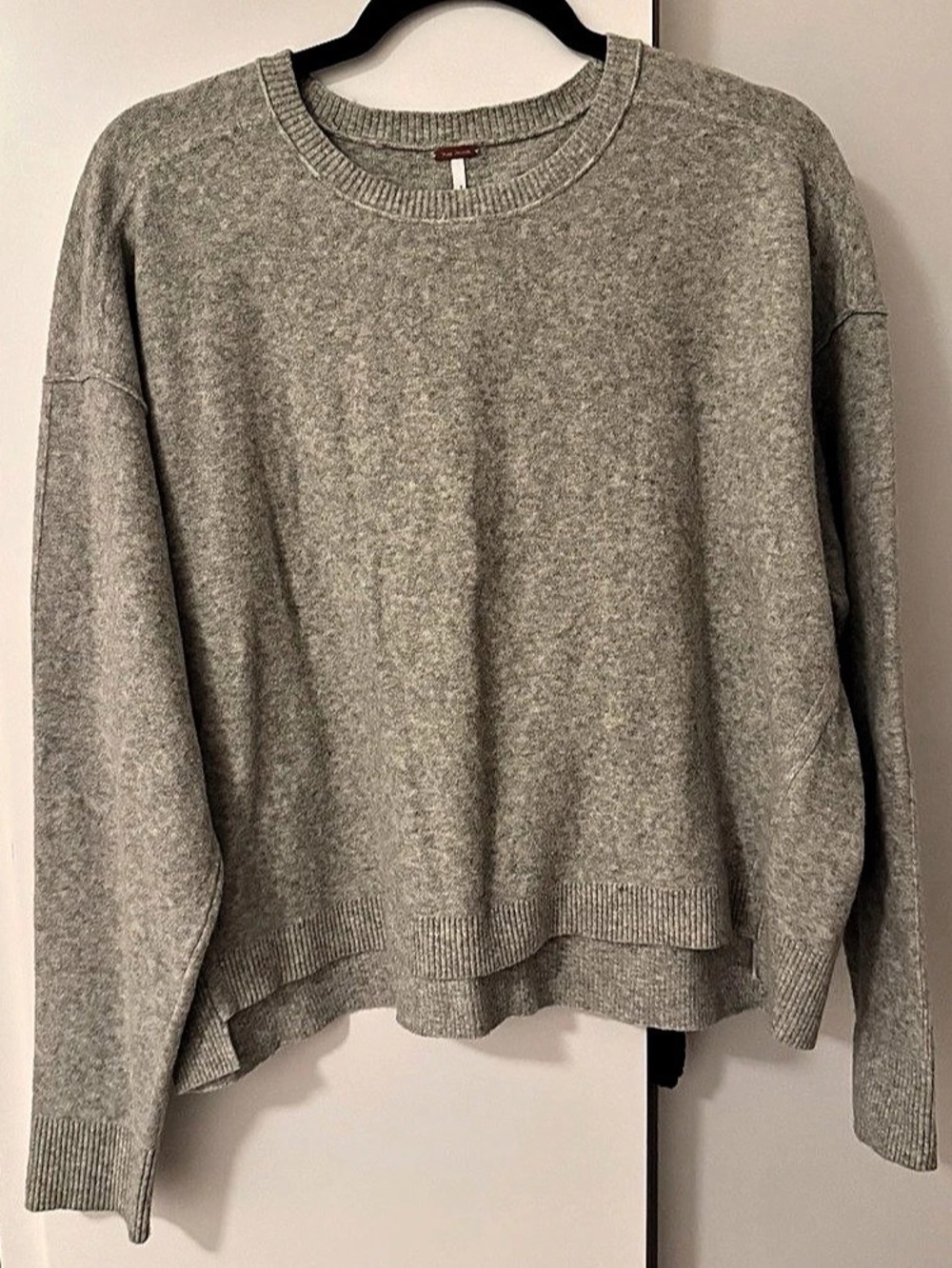 Free People Ottoman Slouchy Tunic Gray Crewneck Sweater Size Small